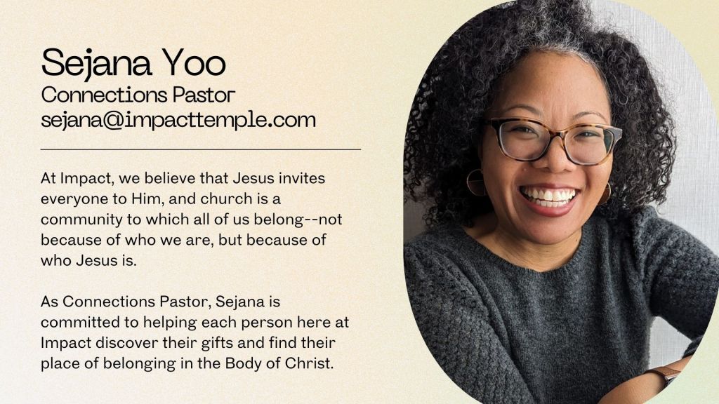 Connections Pastor at Impact Temple&nbsp;Church